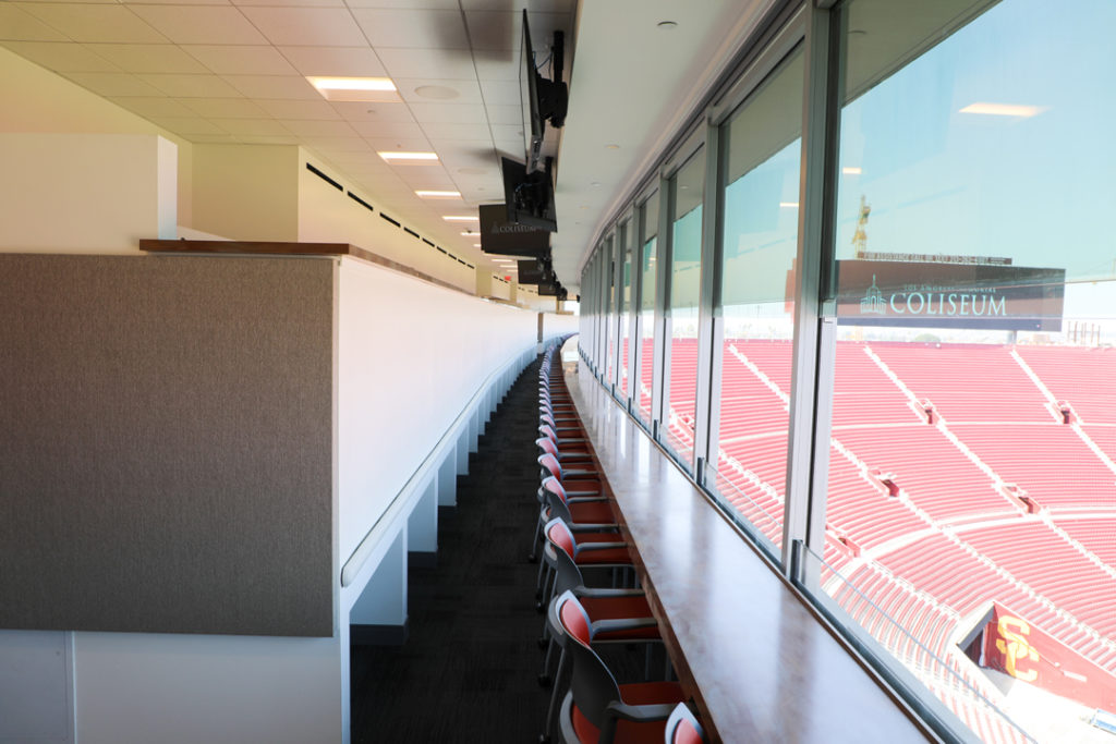 press box chairs viewing outside