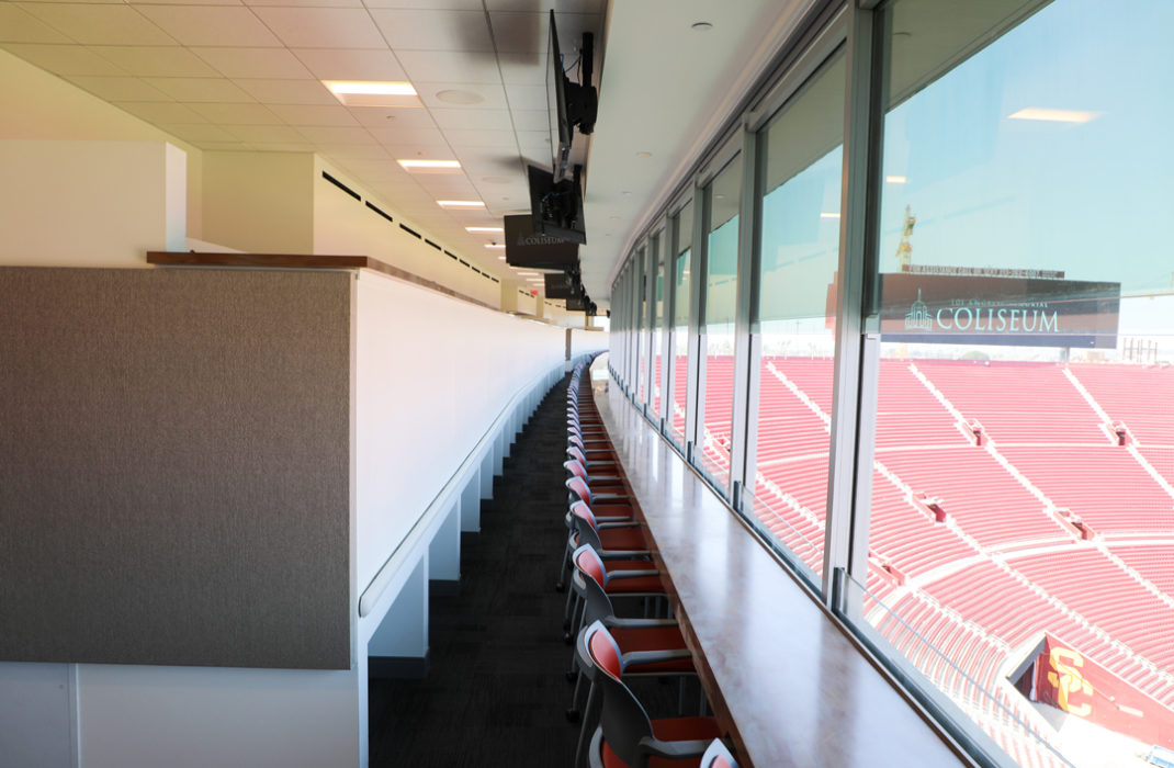 press box chairs viewing outside