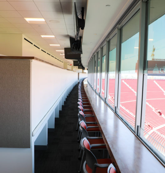 press box chairs viewing outside