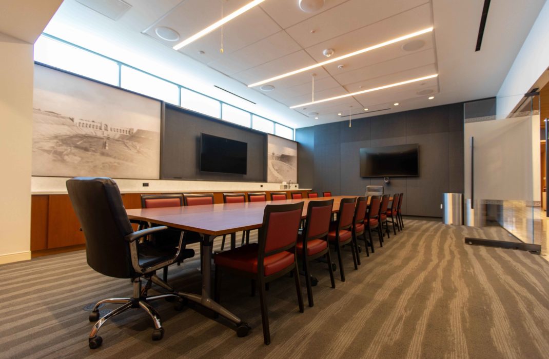 long conference table with chairs