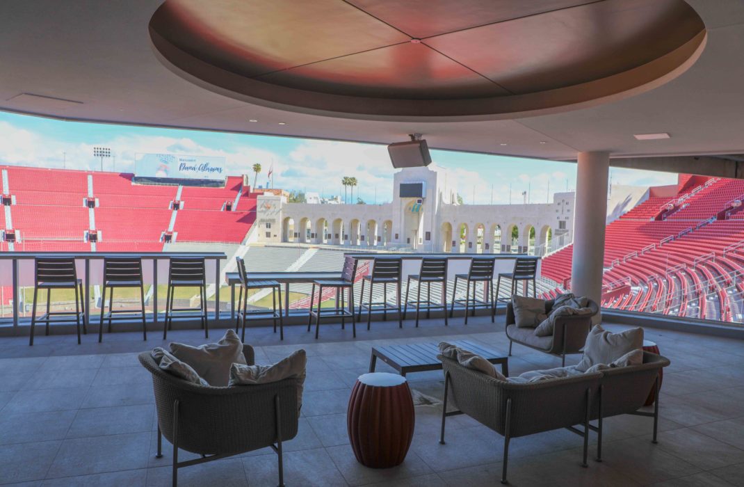 lounge chairs outside on deck