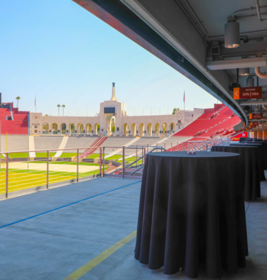 outside tables with cloth on top